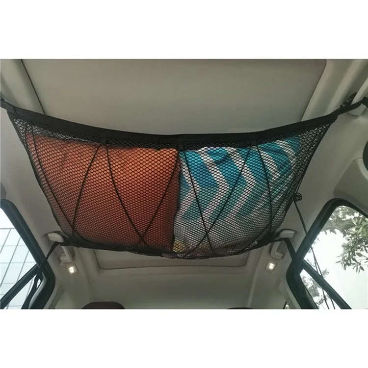 Car Roof Large Space Adjustable Mesh Braid Chain Drawstring Two-in-one Storage Bag