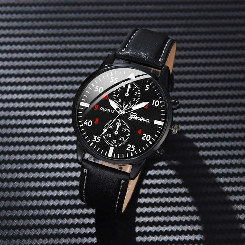 4pcs Quartz Watches Bracelet Watch Set - Black