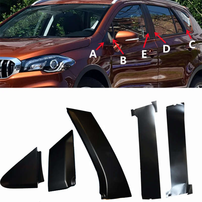 Front Rear Door Moulding Trim Panel Posts Cover Outer Pillar Garnish Trim For Suzuki S-Cross SX4