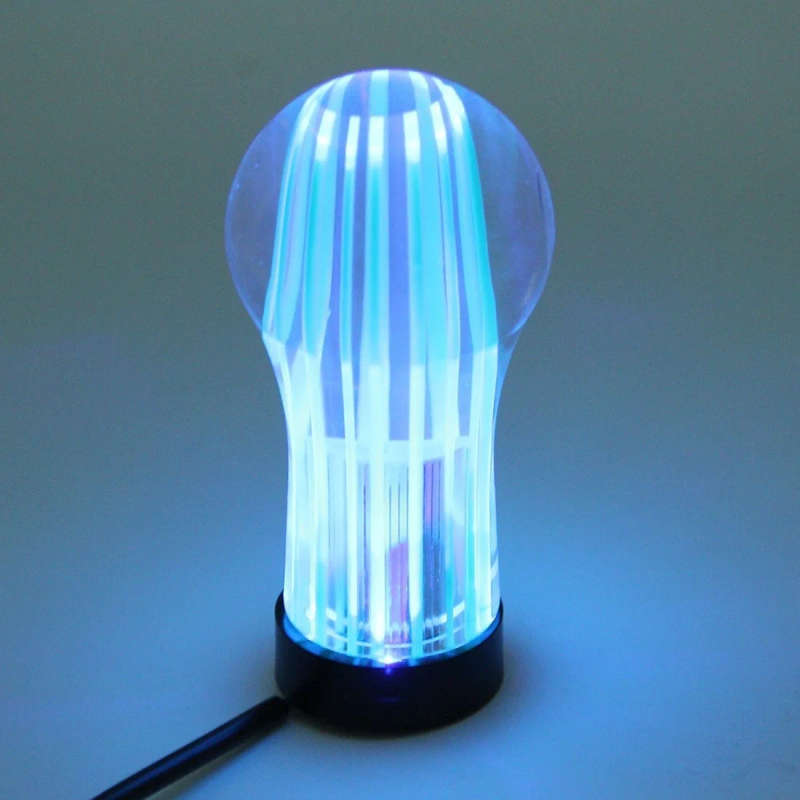 Crystal Double Light Car Breathing Racing Dash LED Magic Lamp Gear Head Shift Knob with Base