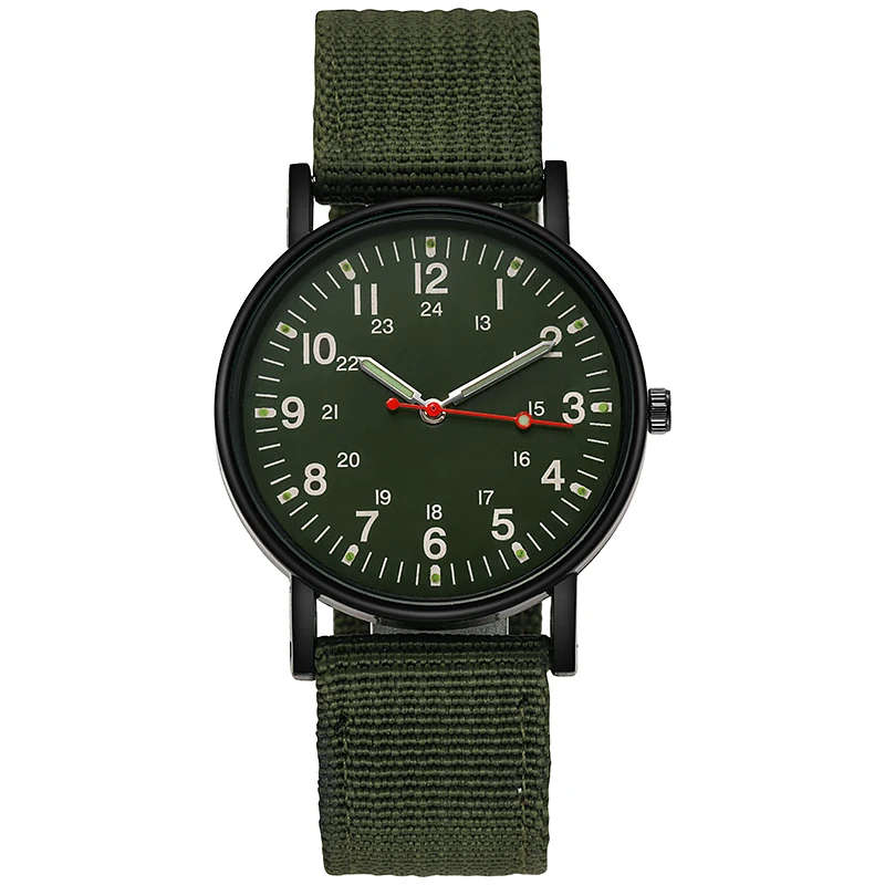 Luminous Nylon Band Military Watch Men Watches Army  Watch - BLACK