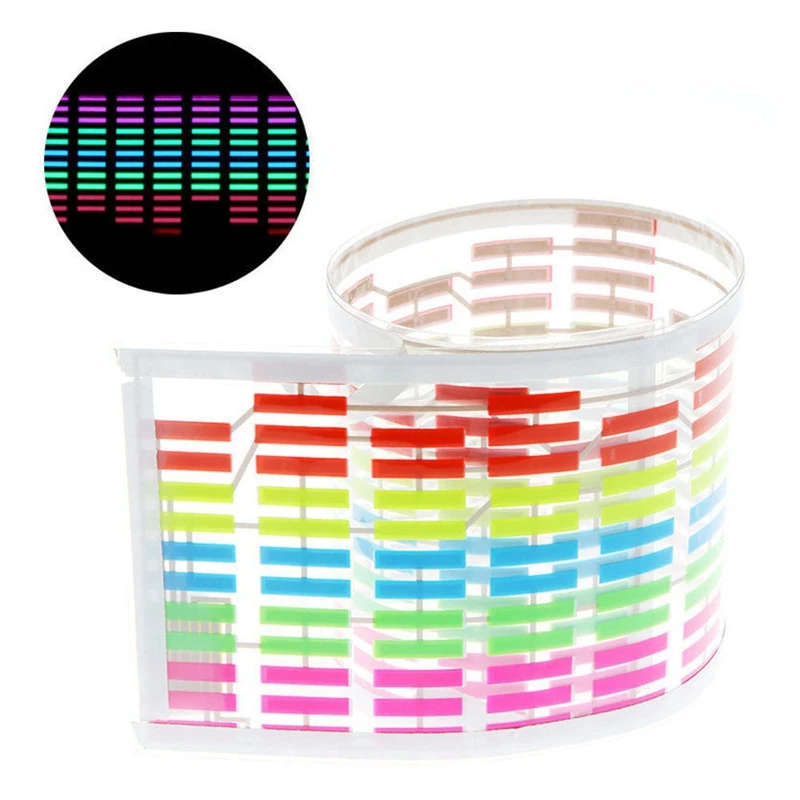 Car Windshield LED Sound Activated Equalizer Car Neon EL Light Music Rhythm Flash Lamp Sticker