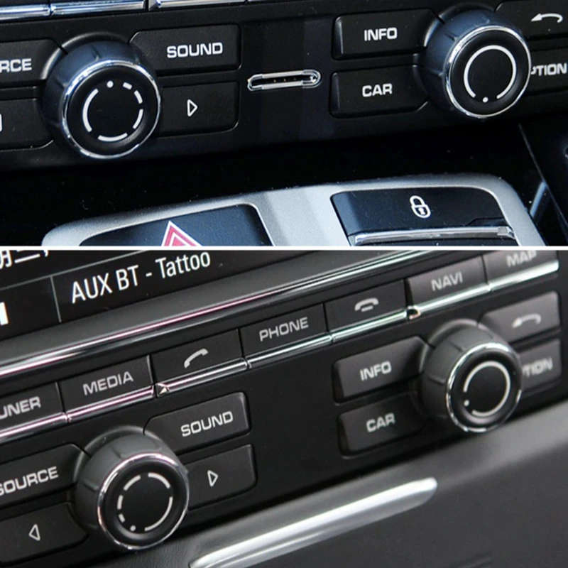For Porsche Cayenne Panamera 718 Boxter Audio Volume Control Switch CD Adjustment Knob Button Cover