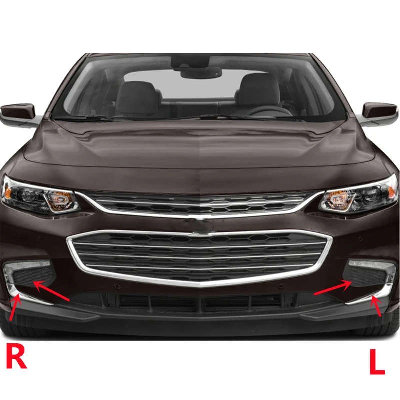 Car Front Bumper Fog Lamp Light Frame Cover Chrome Decorative Trim Strip For Chevrolet Malibu
