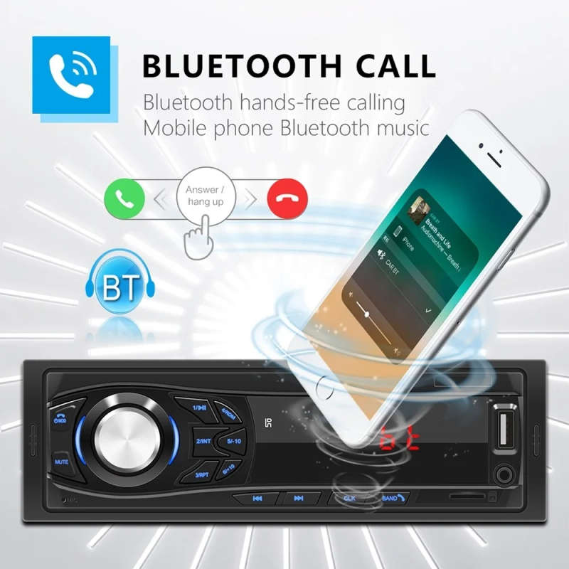 1030 Universal Car Radio Receiver MP3 Player, Support FM with Remote Control