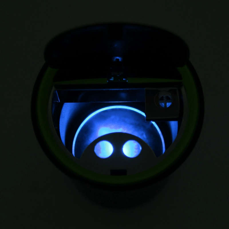 Universal Portable Car ABS Trash Rubbish Bin Ashtray with Blue LED Light and Lit