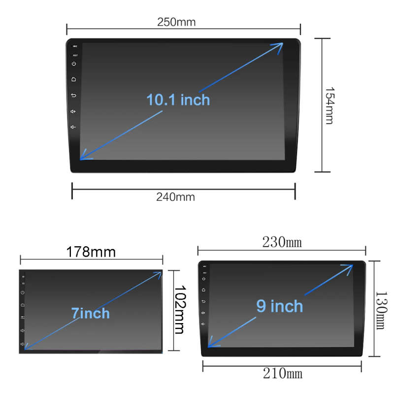 2Din Carplay Universal Auto Android Car Multimedia Player GPS Navigation BT DAB FM USB Wifi