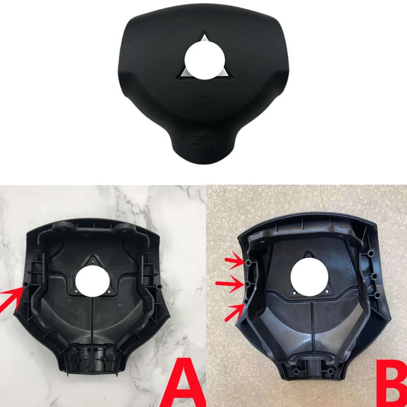 Steering Wheel Horn Cover with logo For Mitsubishi Lancer EX Outlander ASX Colt Ralliart Pajero