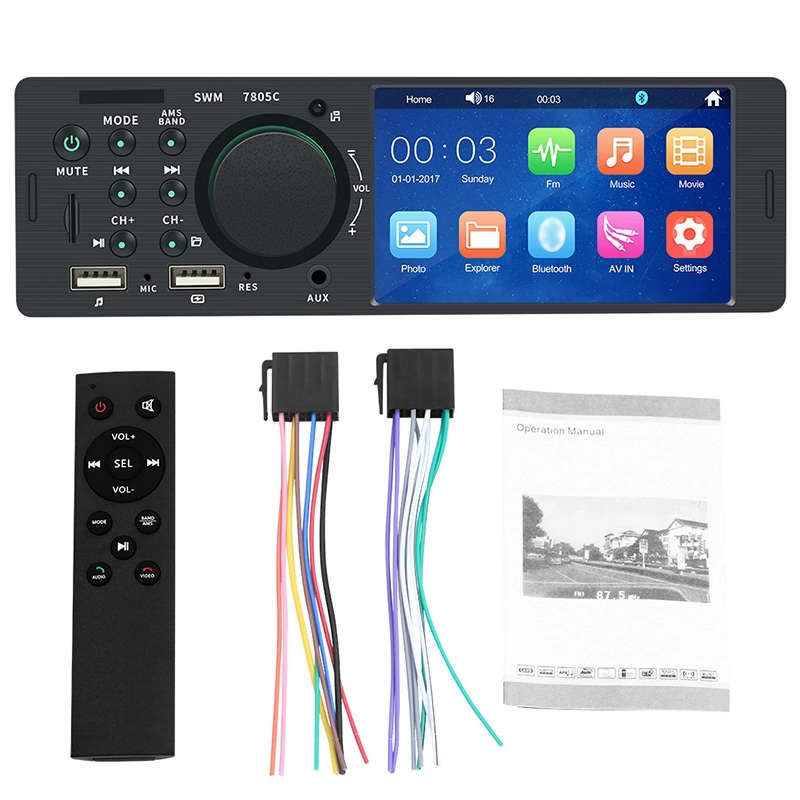 SWM-7805C 4.1 inch Touch Screen Universal Car Radio Receiver MP5 Player, Support FM & Bluetooth & TF