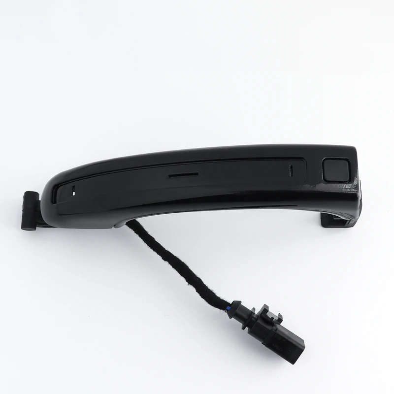 Black Exterior Door Handle with Smart Keyless entry Sensor Button Rubber Cover For Audi Q7 2007-2015