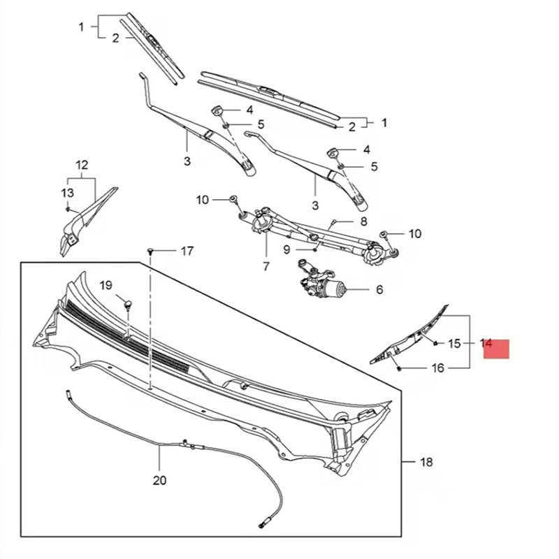 For Chevrolet Equinox 2018-2021 Front Side Windshield Cowl Air Inlet Grille Panel Extension Cover