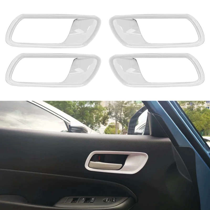 Car ABS Interior Door Bowl Frame Handle Cover Trim For Honda Fit Jazz 2020 2021