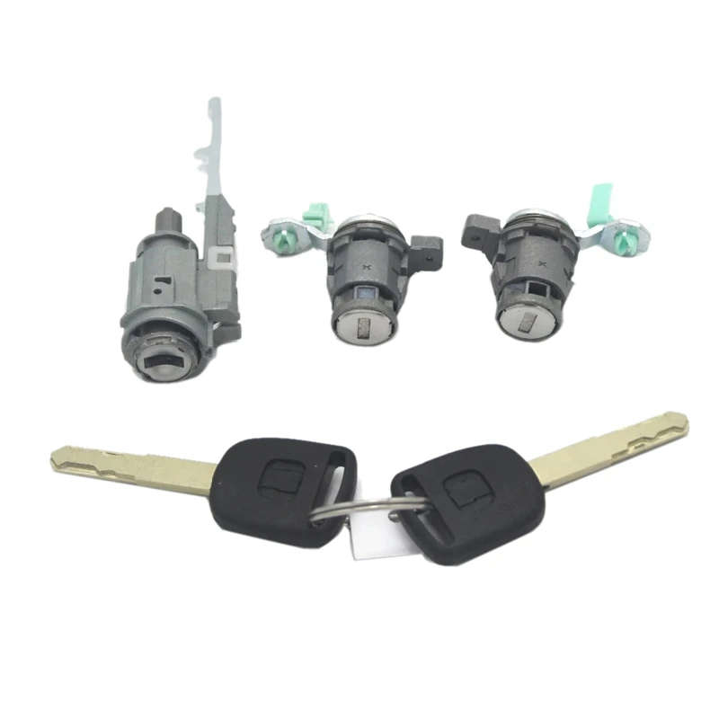 Car Lock Set Ignition Switch Barrel Door Lock Barrel with 2 Keys for HONDA CRV 2003-2006