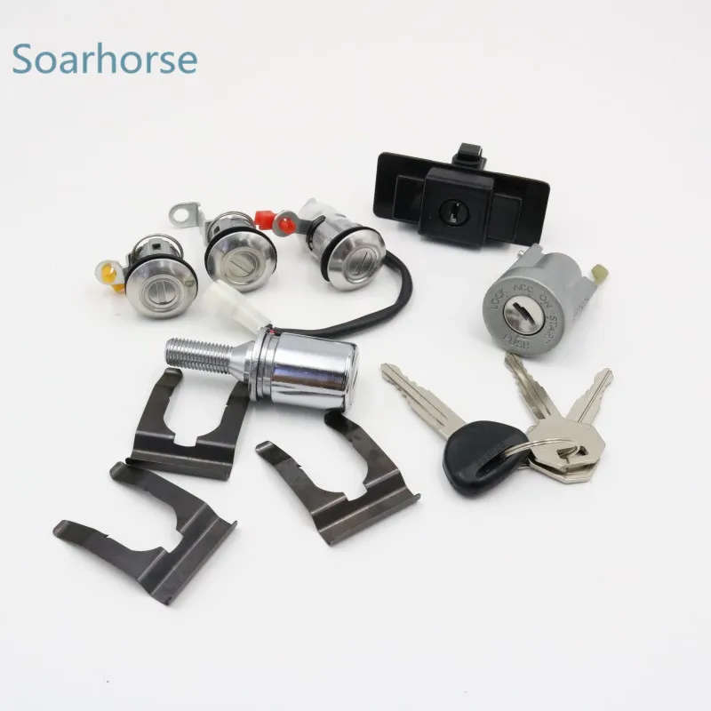 For Mitsubishi Car Ignition/Glove box/Spare tire/Door Lock Cylinder with Key Full Set