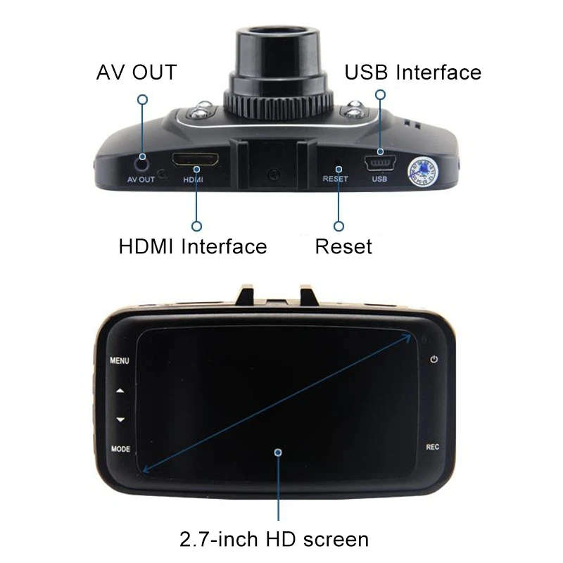 GS8000L 2.7 inch Full HD Night Vision 1080P Multi-functional Smart Car DVR, Support TF Card