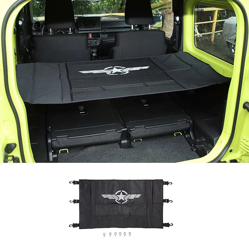 Car Rear Trunk Curtain Cover Storage Bag Net Stowing Tidying For Suzuki Jimny 2019-21