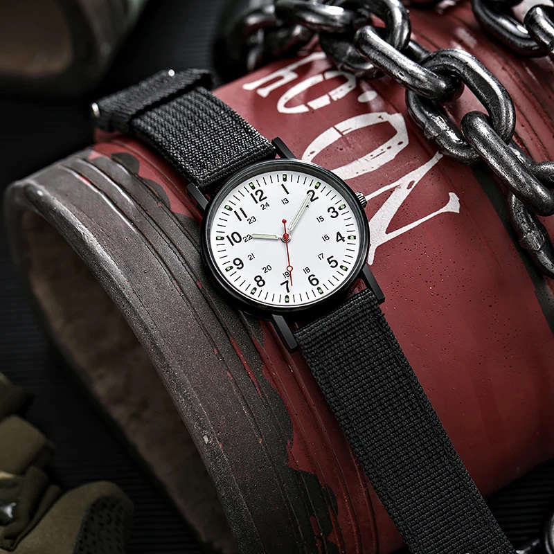 Luminous Nylon Band Military Watch Men Watches Army  Watch - WHITE