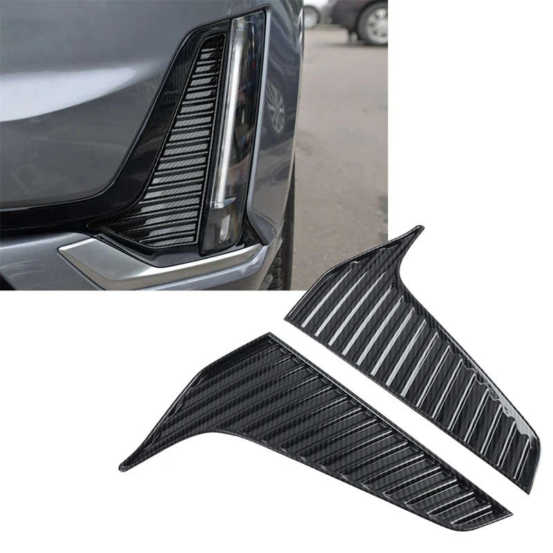 Front Bumper Fog Light Lamp Frame Decoration Cover Trim For Cadillac XT6 2020 2021