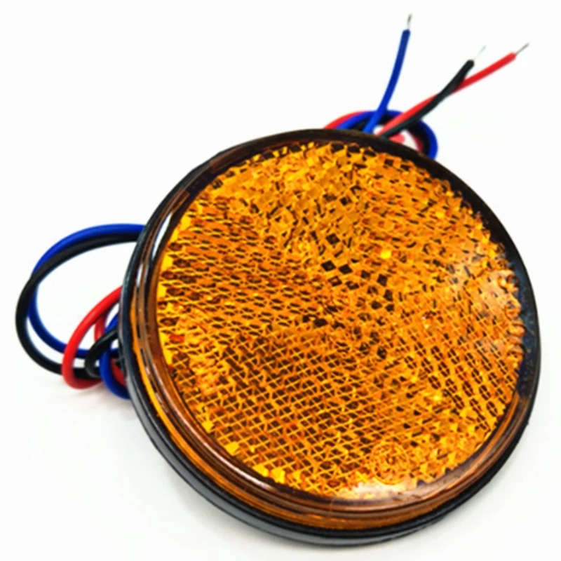 Round Car Tail Light Rectangular LED Reflector Light Truck Side Warning Light 24 SMD