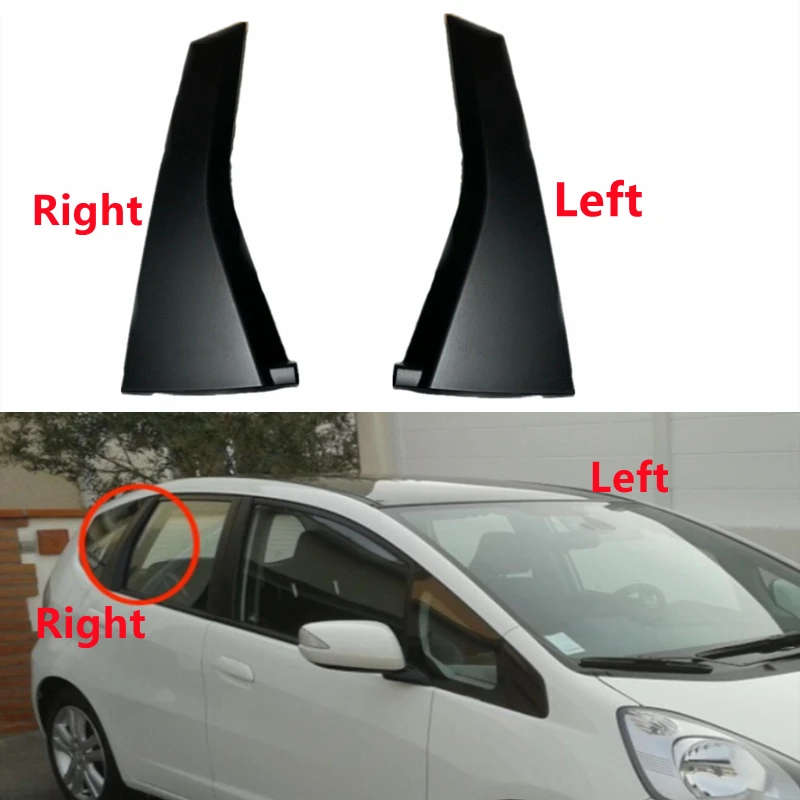 Car Rear Door Outer Window C Pillar Decorative Cover Garnish Trim Panel For Honda JAZZ FIT 2009-2014