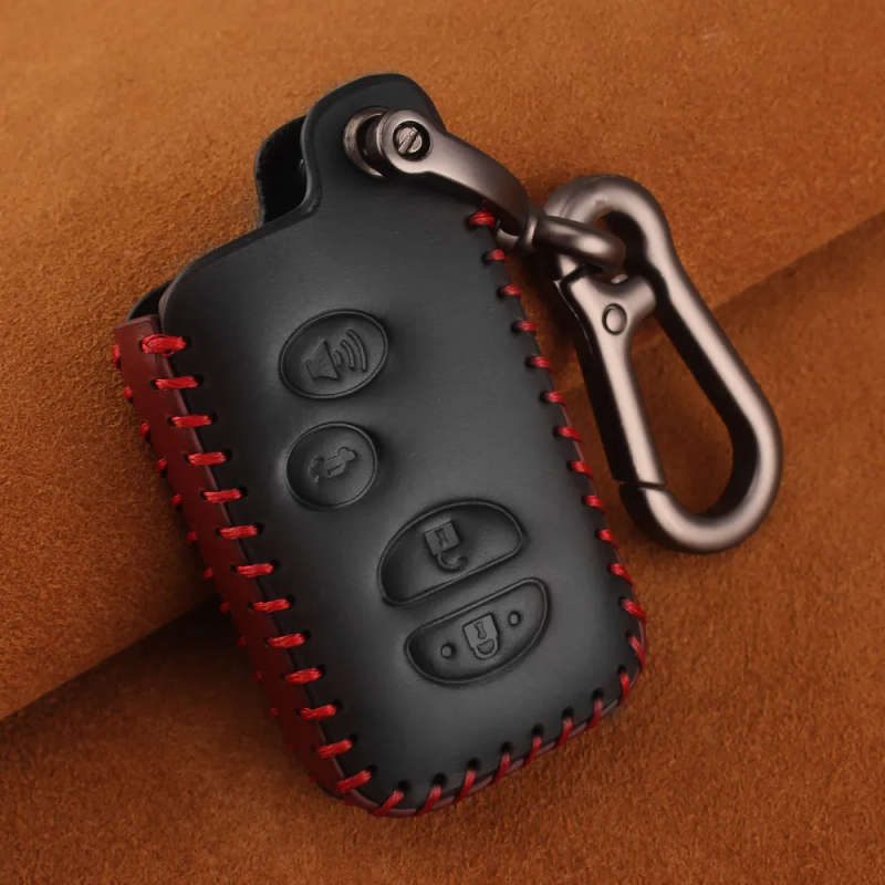 For Toyota Prius Land Cruiser Avalon Prado Leather Car Key Keychain Covers Key Case Bag