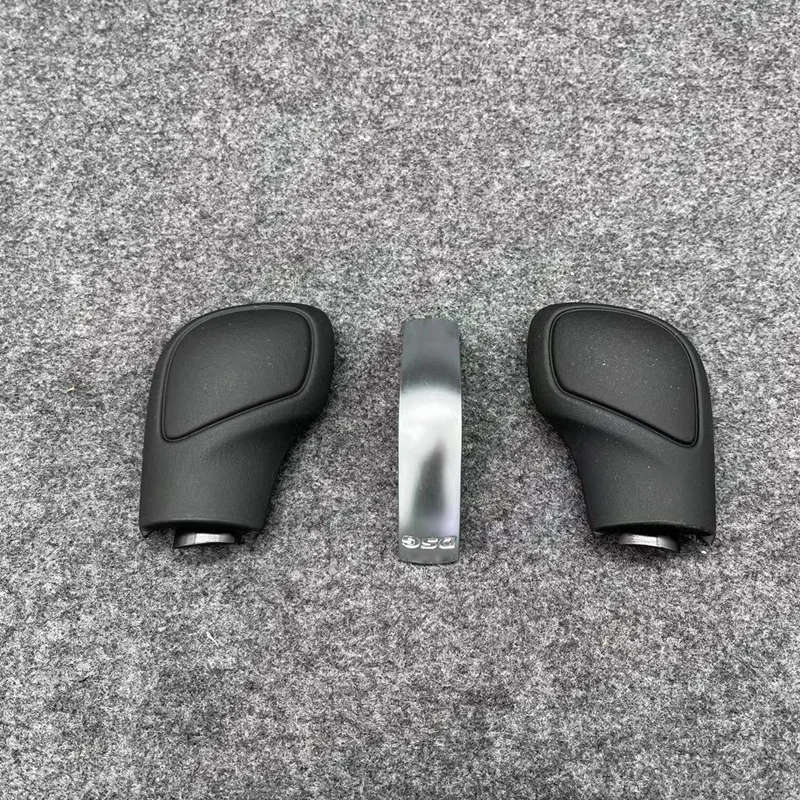 OEM Chrome Matt With Leather Shift Knob Gear Side Cover DSG Emblem For VW Golf 6 7 R GTI Passat