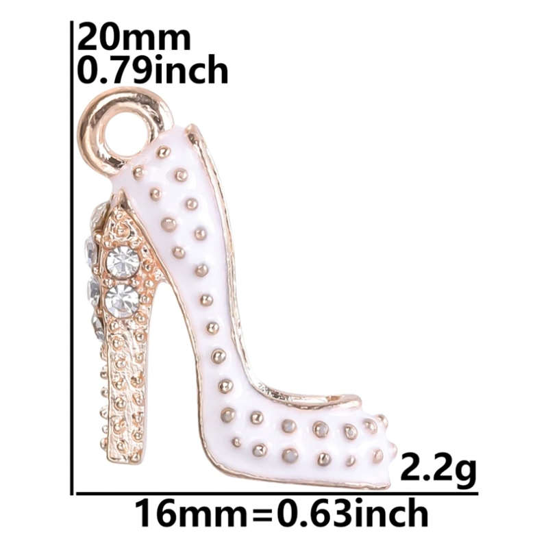 2Pcs 20*16mm Enamel Drop Oil High Heels Charms Pendant - WHITE
