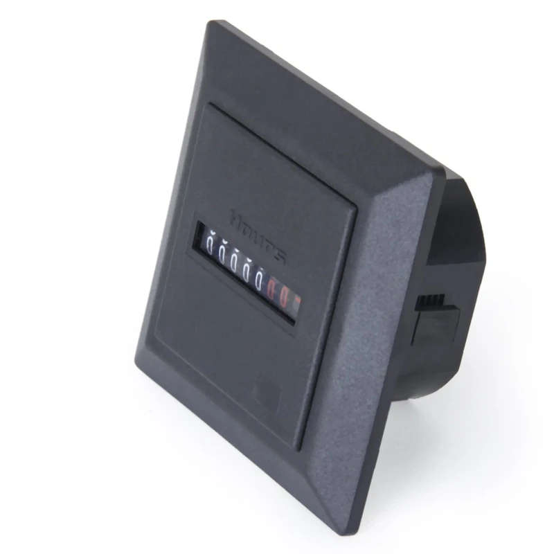 5X AC 220-240V Square Non-Resettable Quartz Sealed Hour Meter Gauge Black