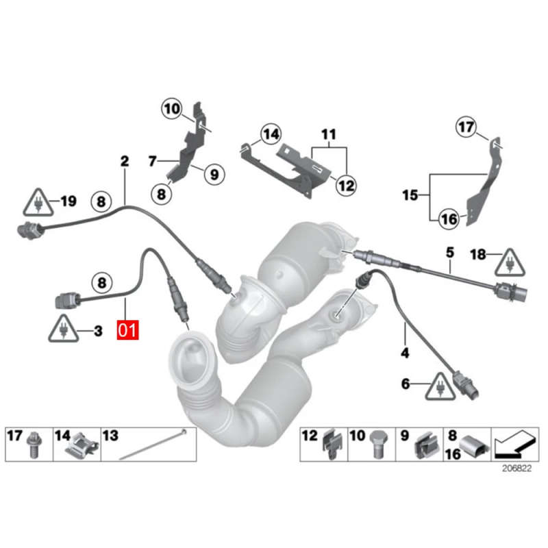 4X front rear Lambda Probe Oxygen Sensor For BMW F01 F02 F03 740i 740li E71 E72