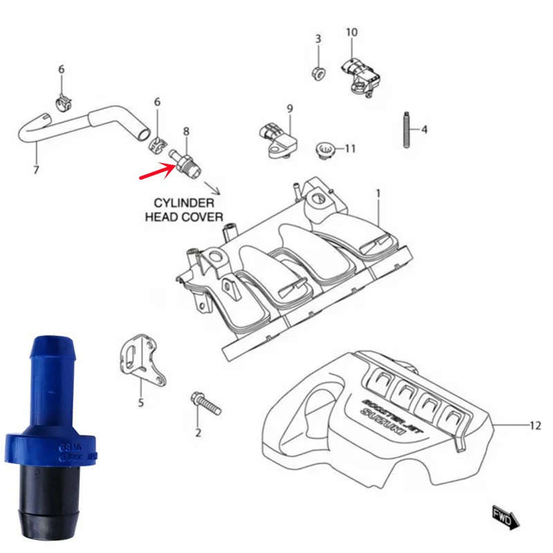 18118-54G00 Positive Crankcase Ventilation Exhaust PCV Valve For Suzuki SX4 Aerio Grand Vitara