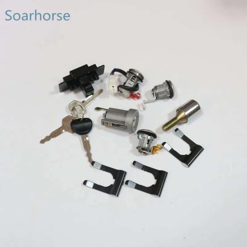 car Ignition+Glove box+Spare tire+Door Lock Cylinder Key Set for Mitsubishi