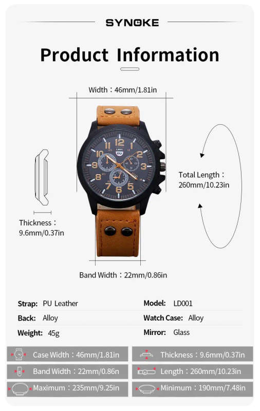 Men Quartz  Fashion Watch