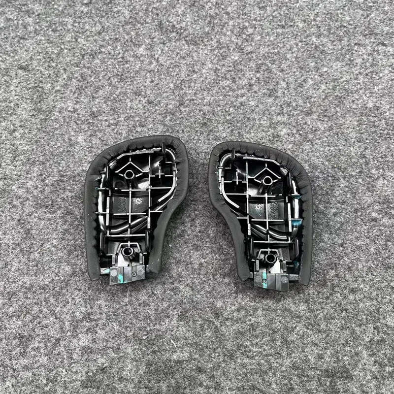 OEM Chrome Matt With Leather Shift Knob Gear Side Cover DSG Emblem For VW Golf 6 7 R GTI Passat