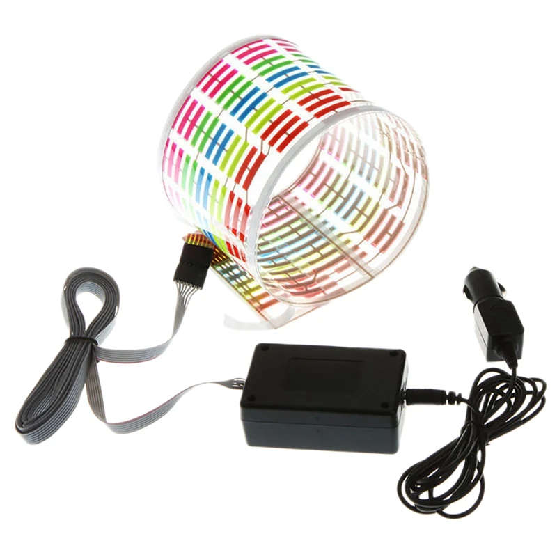 Car Windshield LED Sound Activated Equalizer Car Neon EL Light Music Rhythm Flash Lamp Sticker
