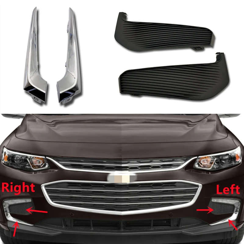 Car Front Bumper Fog Lamp Light Frame Cover Chrome Decorative Trim Strip For Chevrolet Malibu