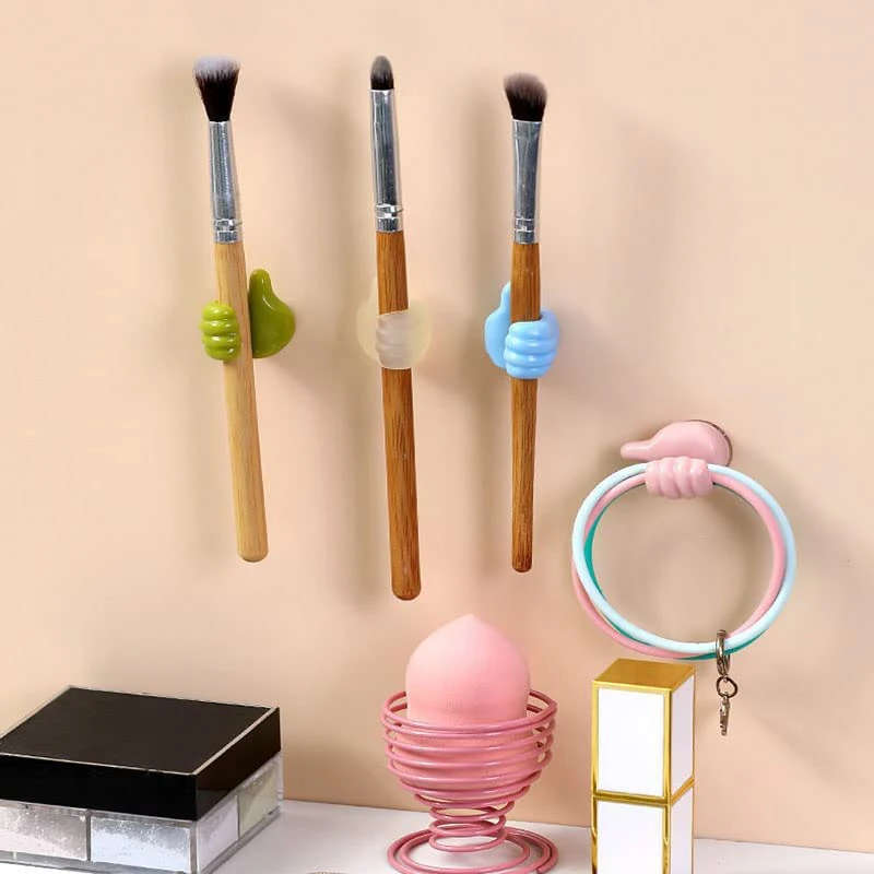 6pc Self-Adhesive Silicone Thumb Wall Hook Cable Management Wire Organizer
