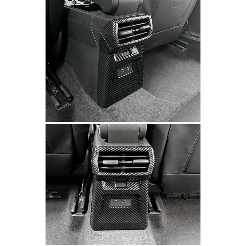 For - A3 A3L 2021-22 Car Rear Seat Armrest Air Vent Outlet Cover Trim Anti-Kick Decor Accessories
