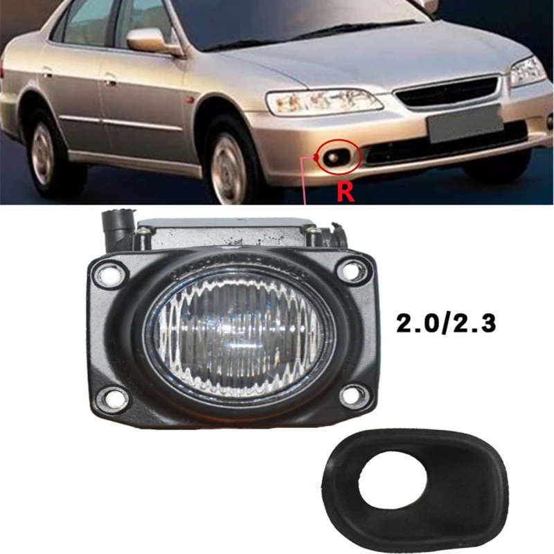 Front Bumper Driving Fog Lamp Foglight Frame Cover For Honda Accord CG5 CF9 CG1 1998-02