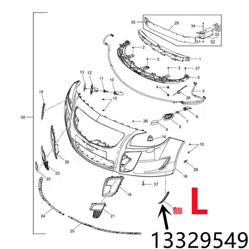 Front Bumper Grille Grill-Molding Side Trim Molding Insert Strip Opel Insignia A OPC 2009-2017