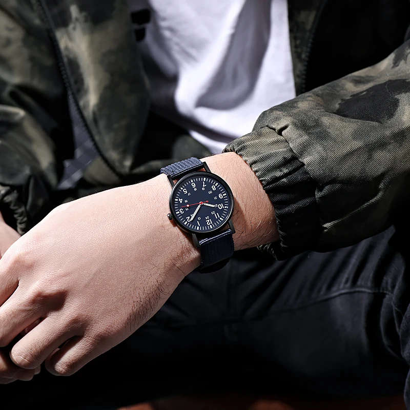 Luminous Nylon Band Military Watch Men Watches Army  Watch - DEEP BLUE