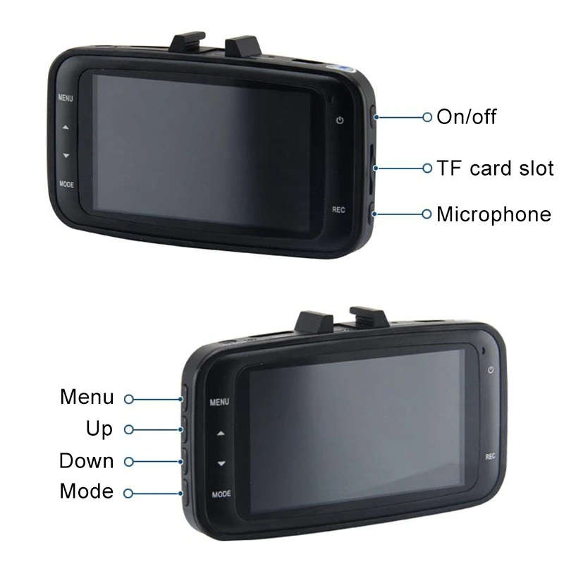 GS8000L 2.7 inch Full HD Night Vision 1080P Multi-functional Smart Car DVR, Support TF Card