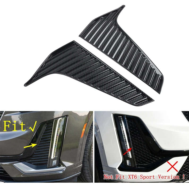 Front Bumper Fog Light Lamp Frame Decoration Cover Trim For Cadillac XT6 2020 2021