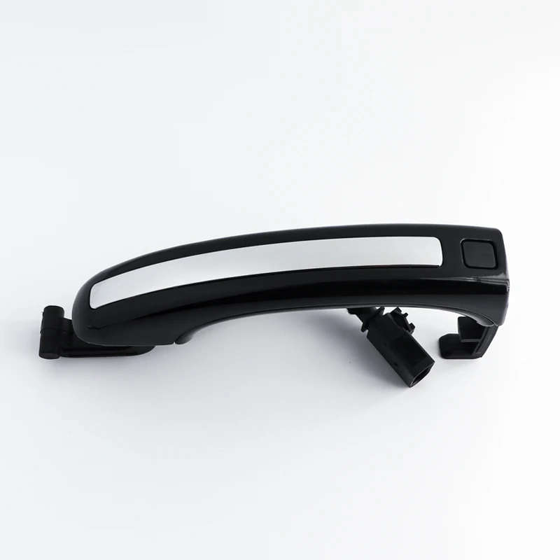 Black Exterior Door Handle with Smart Keyless entry Sensor Button Rubber Cover For Audi Q7 2007-2015