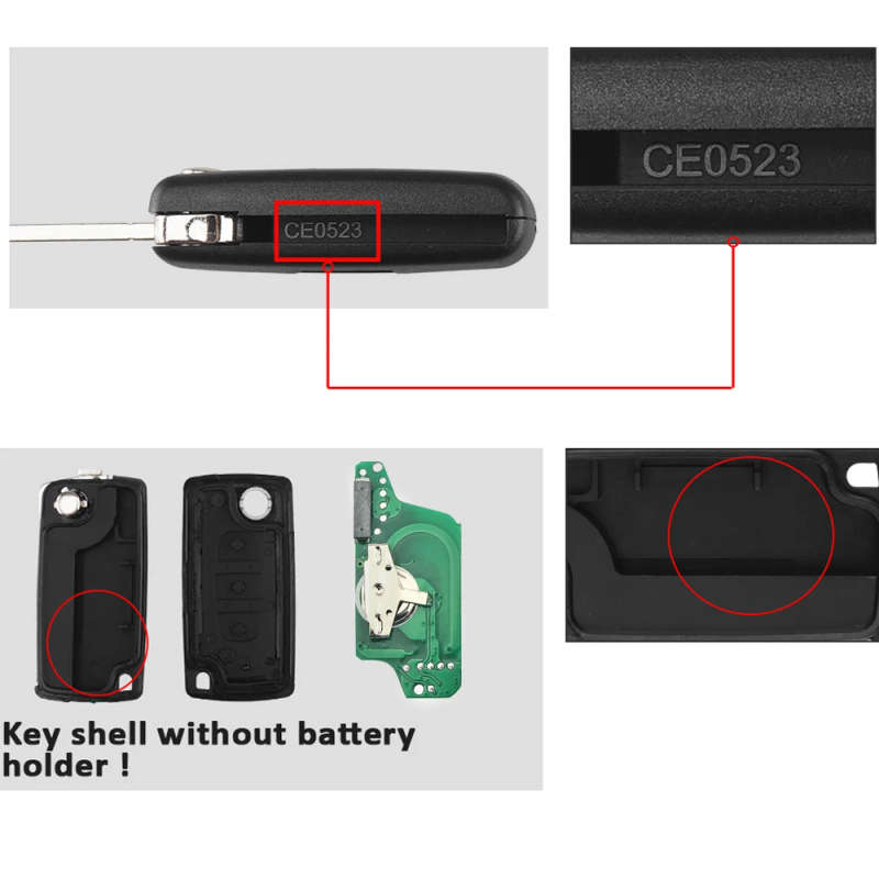 Remote Key Fob For Peugeot 207 307 407 408 308 For Citroen C4 C2 ASK 433Mhz ID46