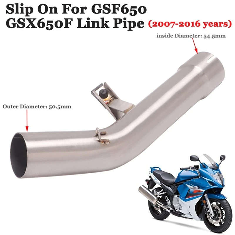For SUZUKI 2007-16 Motorcycle Escape Exhaus Modified 51Mm Interface Middle Link Pipe