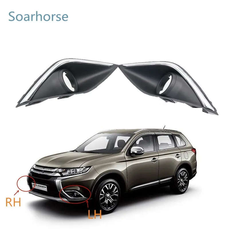 Car Chrome Front Bumper Fog Light bezel Fog Lamp cover Frame For Mitsubishi Outlander 2016 2017 2018