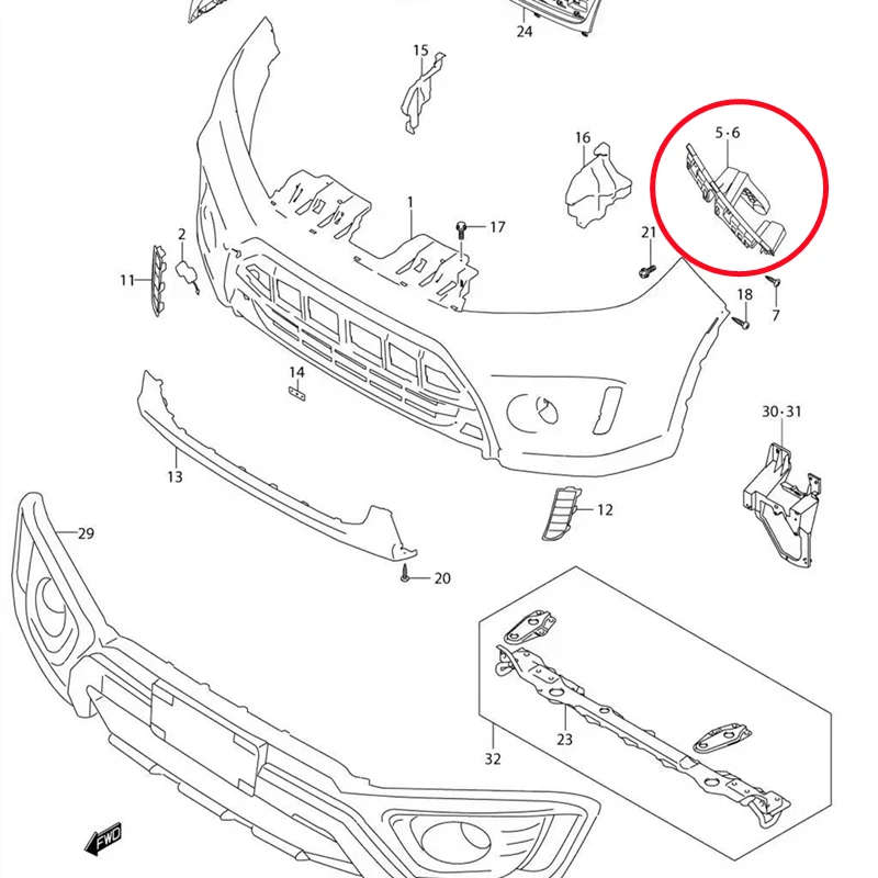 Front Bumper Headlight Bracket Holder Support For Suzuki Vitara 2016-2021