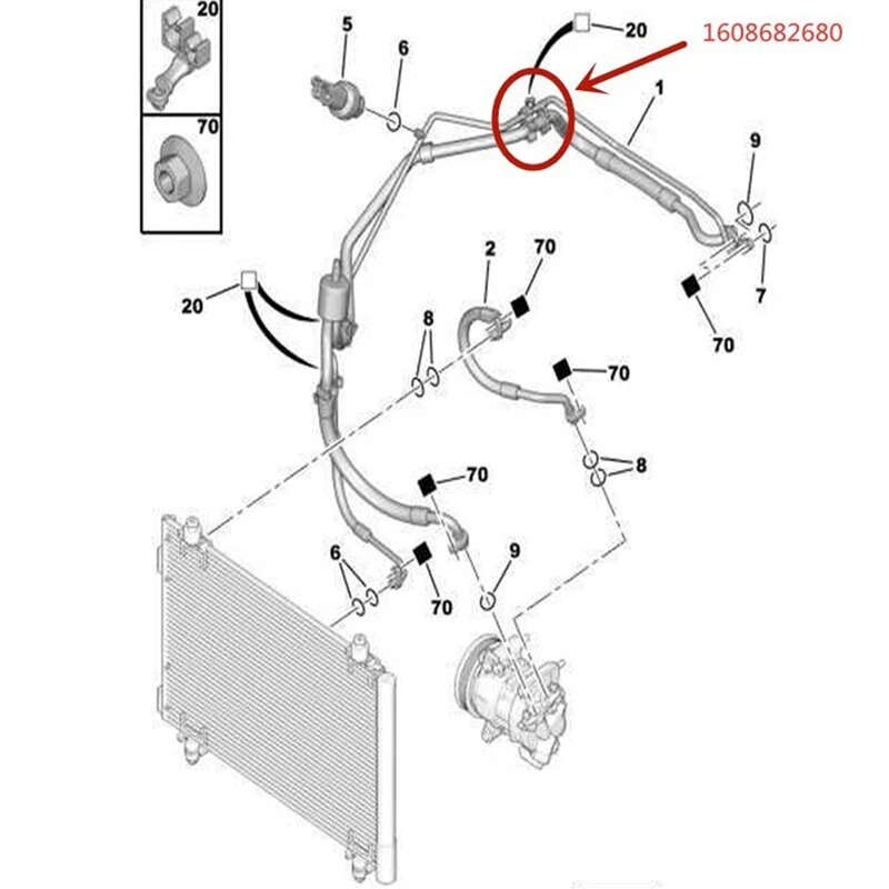 For Peugeot RCZ EXPERT PARTNER SUPPORT CLIP Air Conditioning Pipe Clamp Fixed Clip 1608682680 3PCS