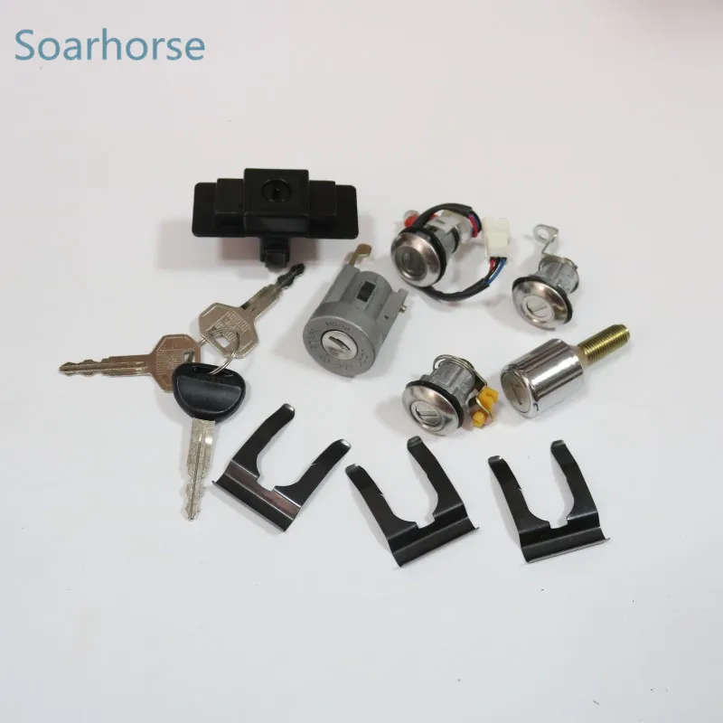 car Ignition+Glove box+Spare tire+Door Lock Cylinder Key Set for Mitsubishi