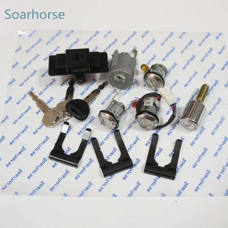 car Ignition+Glove box+Spare tire+Door Lock Cylinder Key Set for Mitsubishi